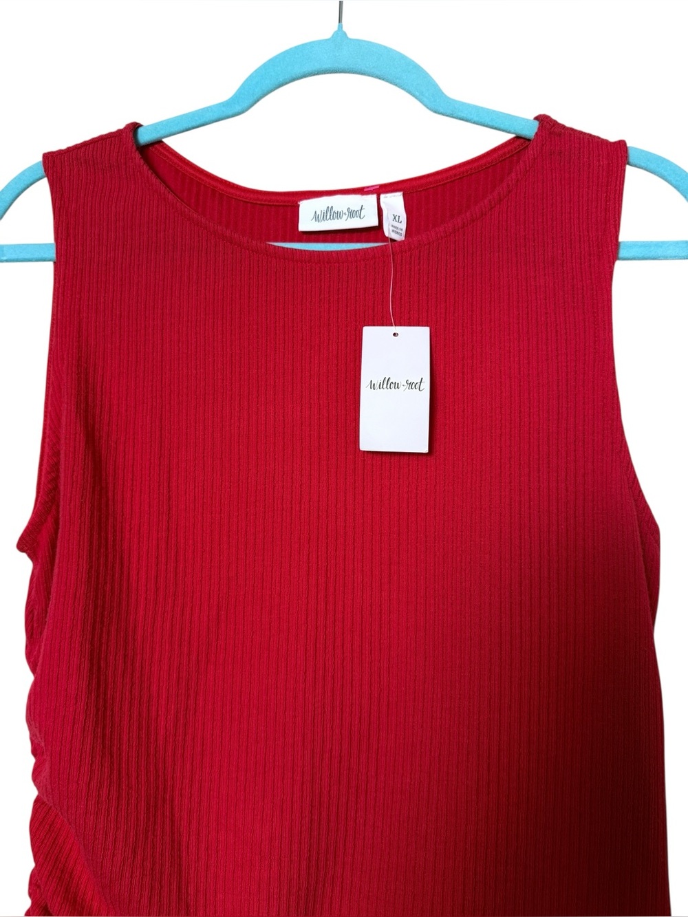 NWT Willow & Root XL Sleeveless Ribbed Tank Top in Red